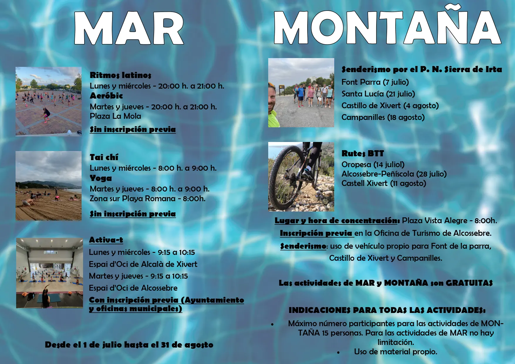 Actividades Deportivas Verano (Actividades MAR y MONTAÑA + Cursos Piscina)